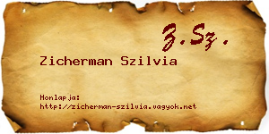 Zicherman Szilvia névjegykártya